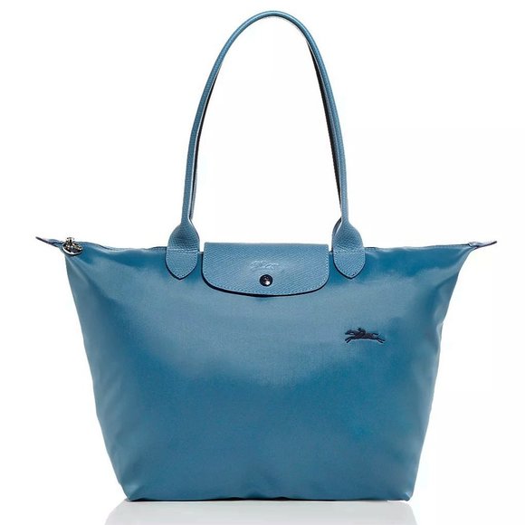 NWT LONGCHAMP Le Pliage Club LARGE Shoulder Tote Thunderstorm Duck Blue  AUTHENTC
